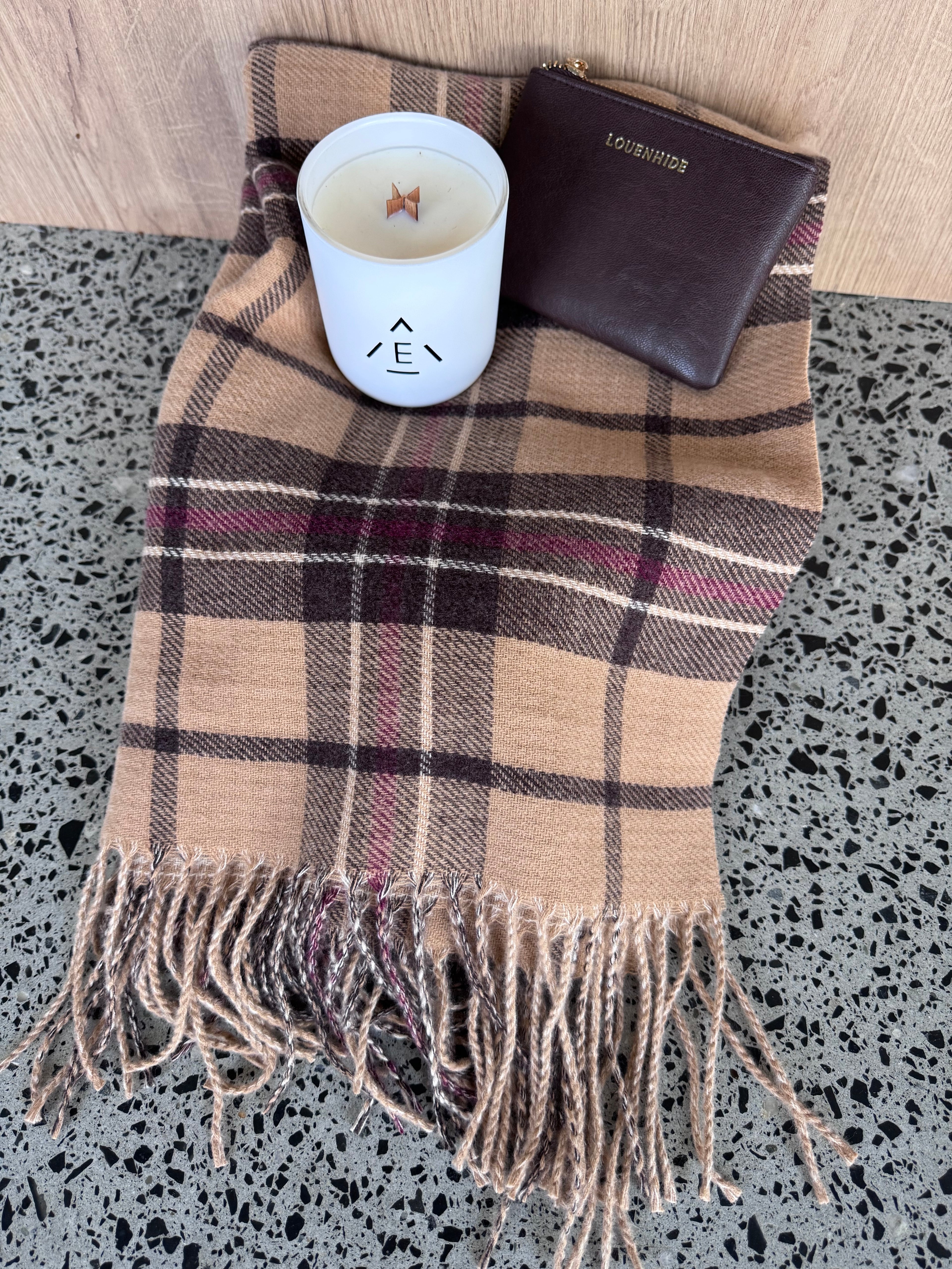 Essex Scarf, Candle and Purse