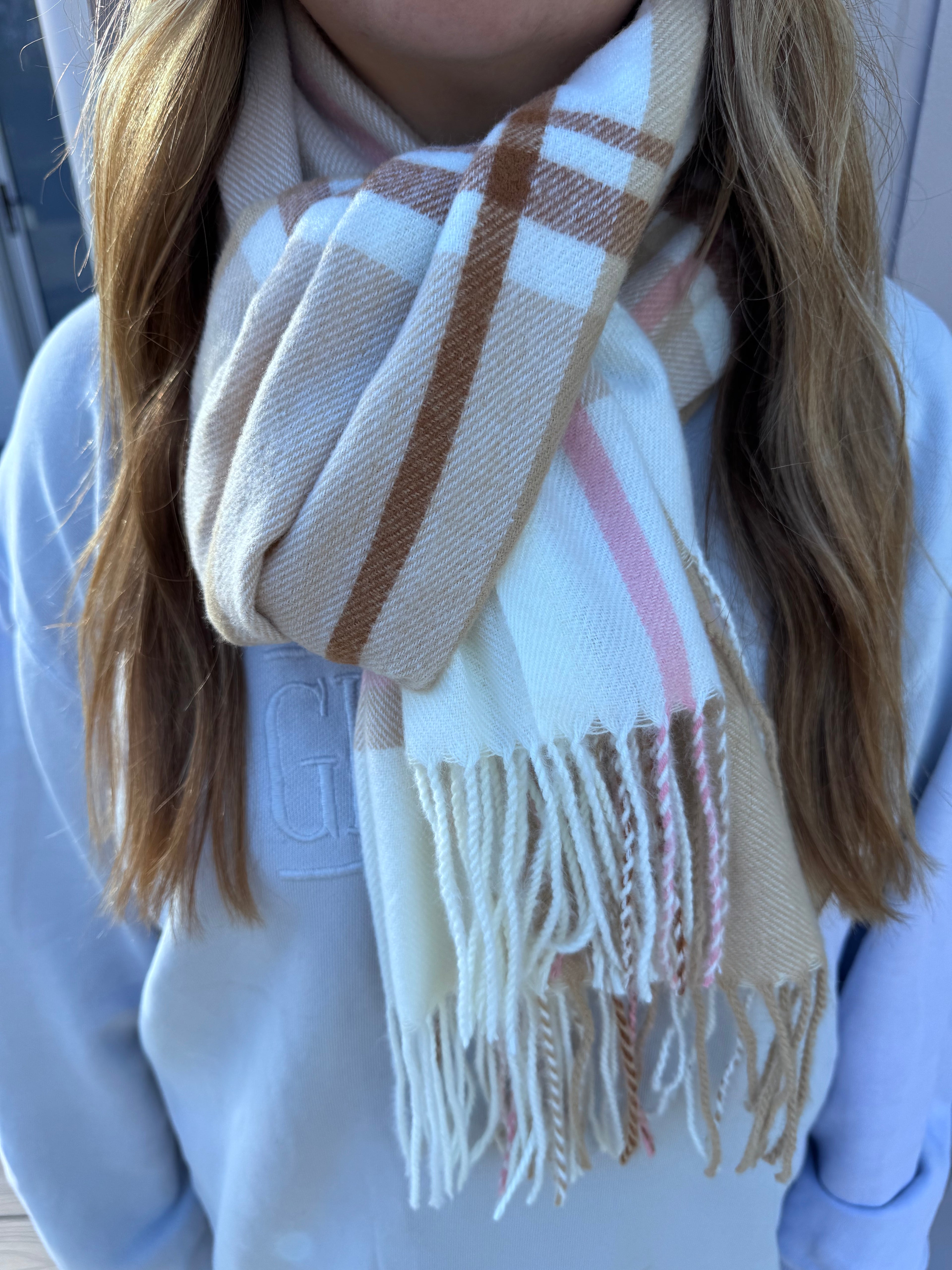Blush Scarf, Candle and Purse