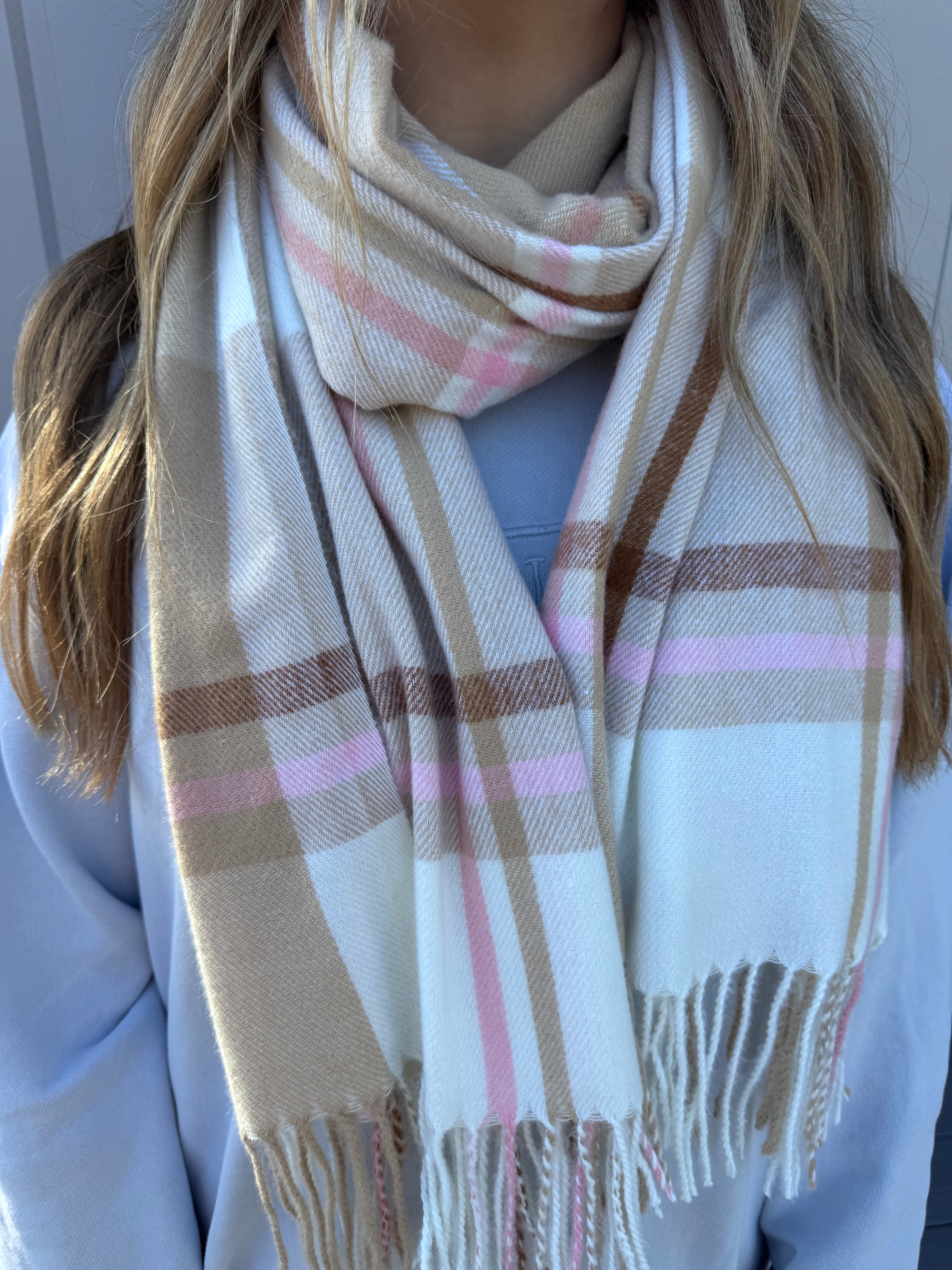 Blush Scarf, Candle and Purse