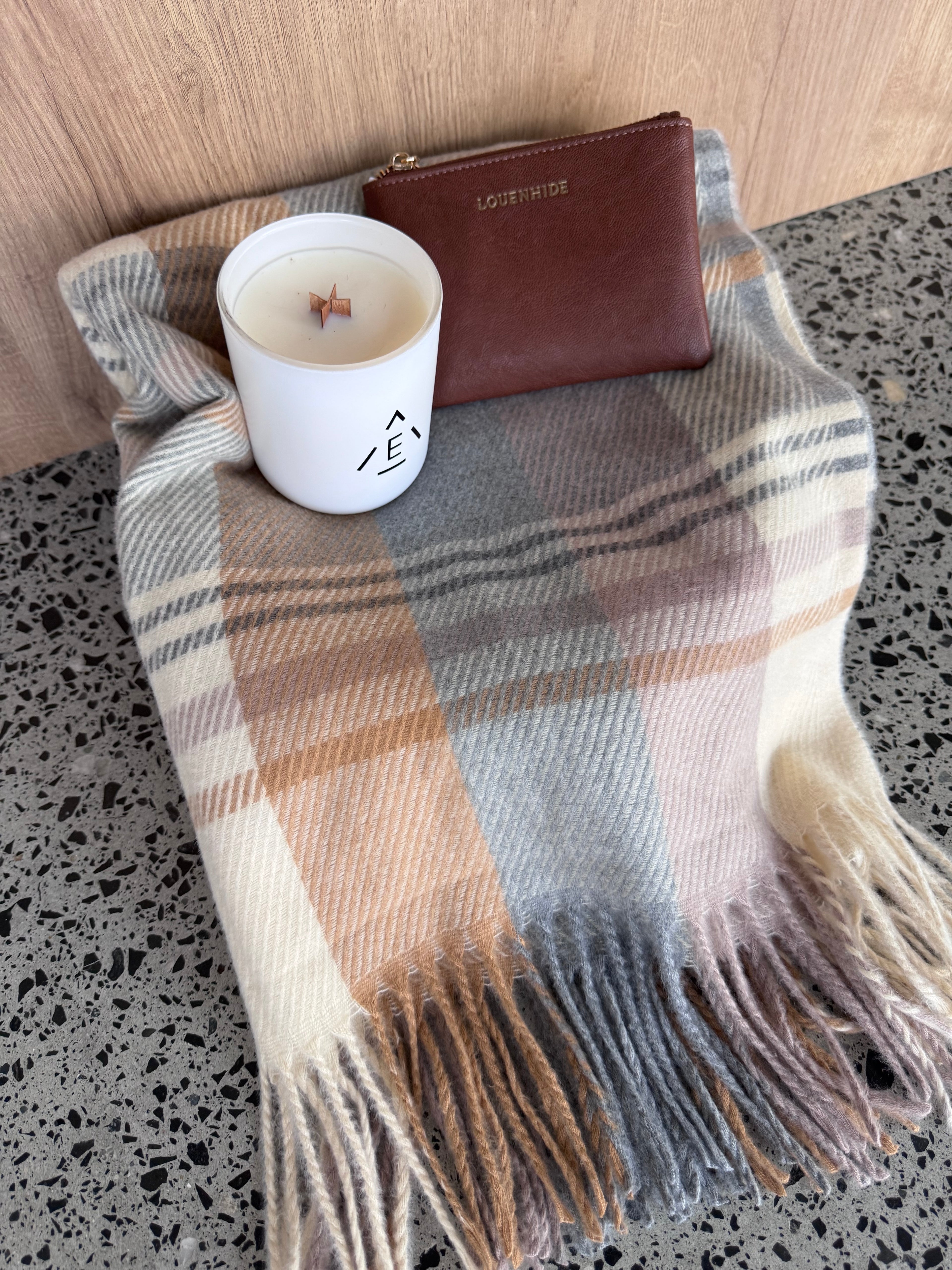 Honey Scarf, Candle and Purse