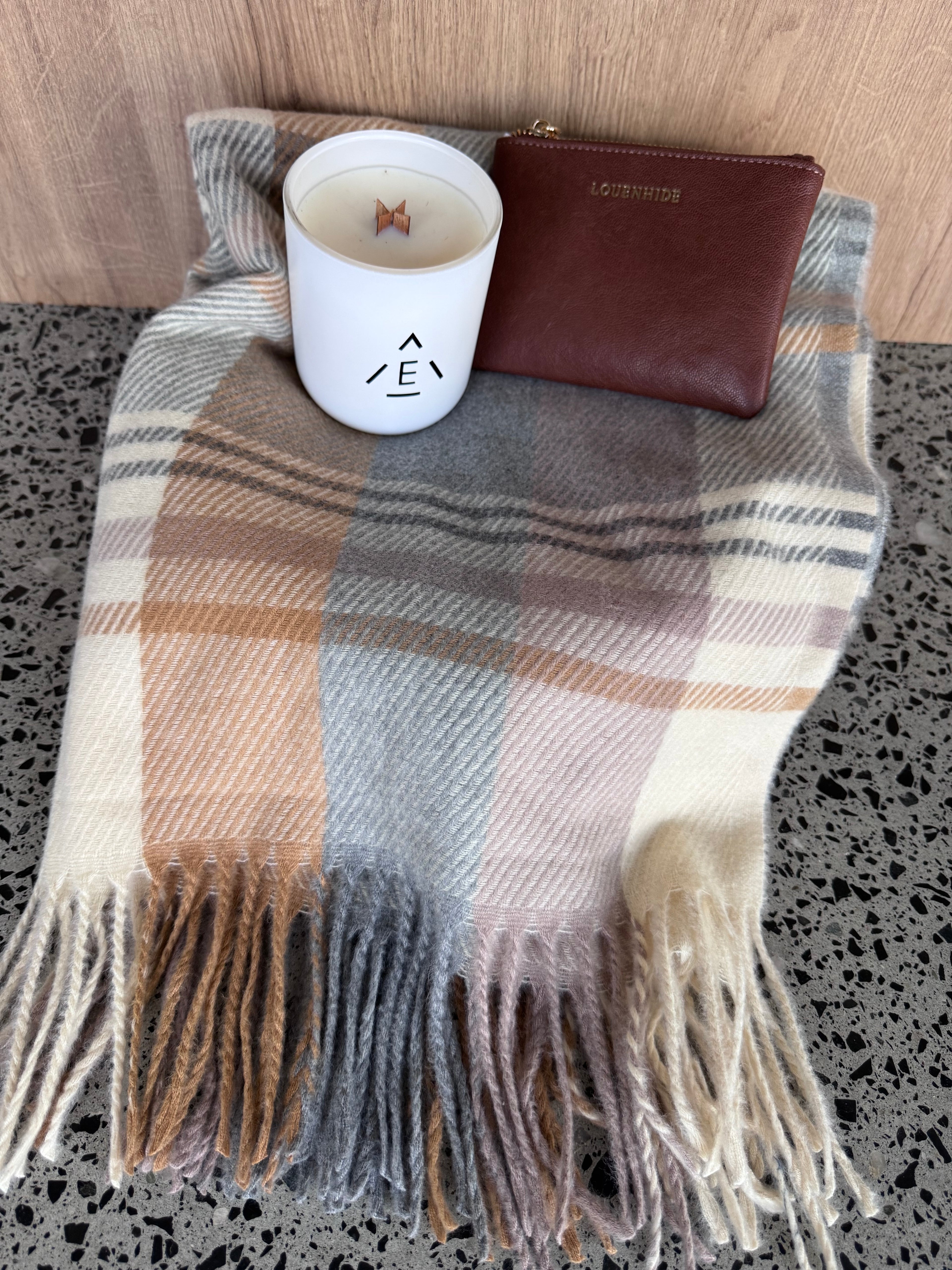 Honey Scarf, Candle and Purse