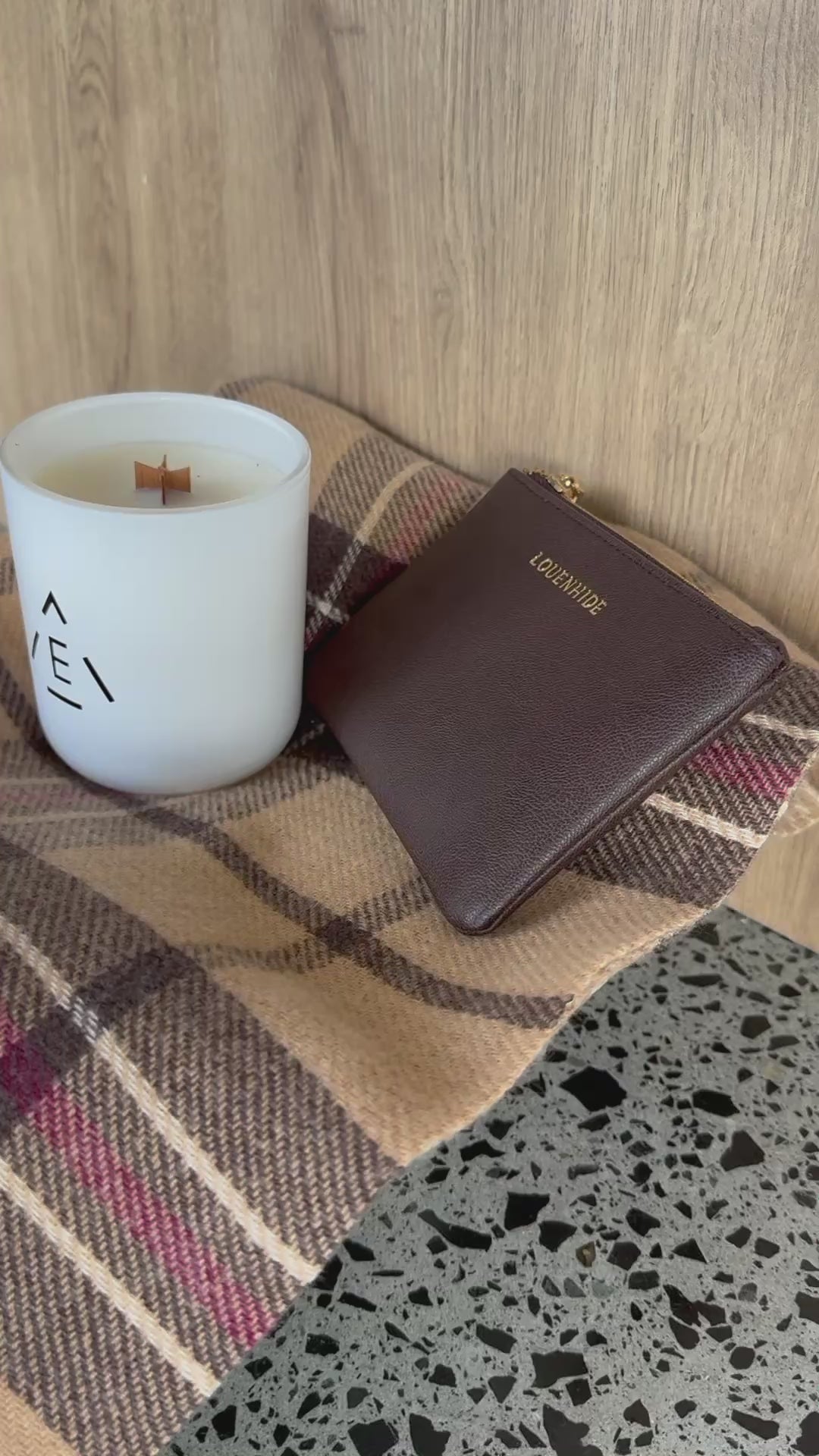 Essex Scarf, Candle and Purse