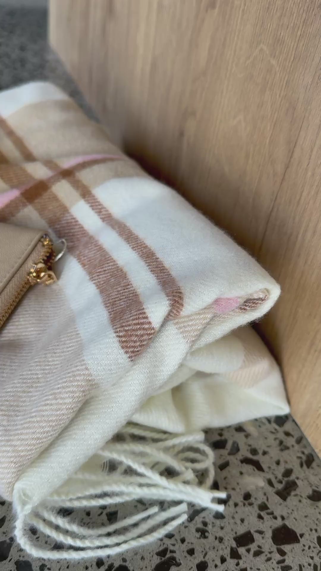 Blush Scarf, Candle and Purse